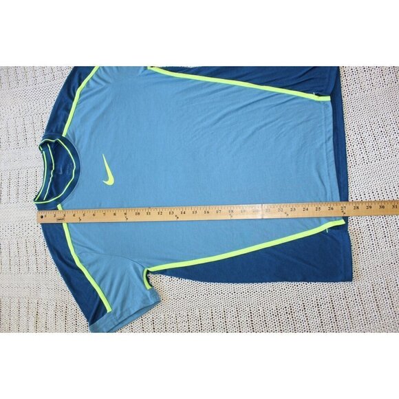 Nike Dri fit Training T Shirt Size Small Blue & Green Short Sleeve Sport clash - Picture 5 of 12